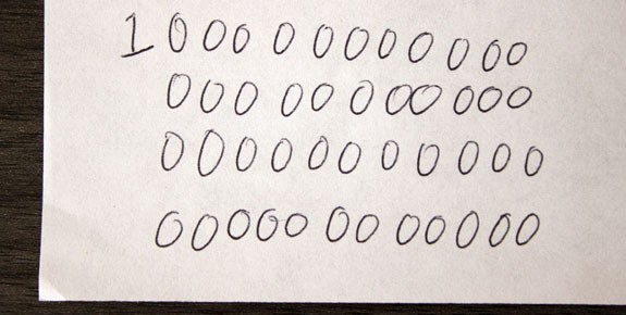 Nothing but zeros? Put a 1 in front