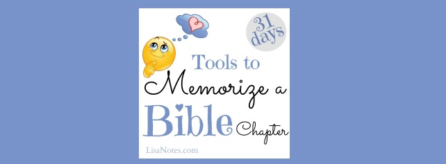 Upcoming 31 days series: Tools to memorize a Bible chapter