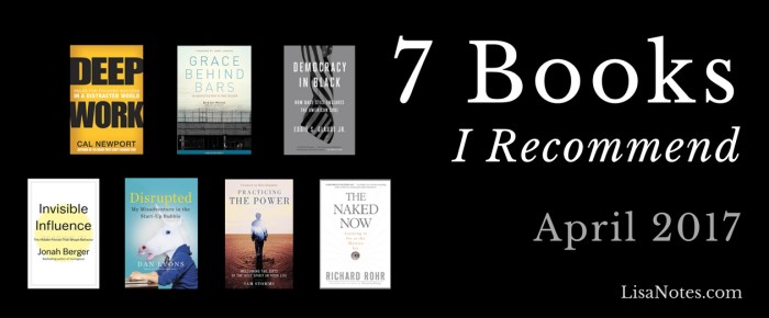 7 Books I Recommend – April 2017 7 Books I Recommend – April 2017