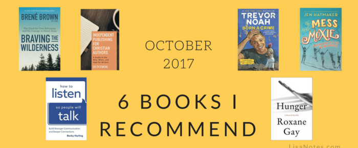 Six Books I Recommend – October 2017 Six Books I Recommend – October 2017