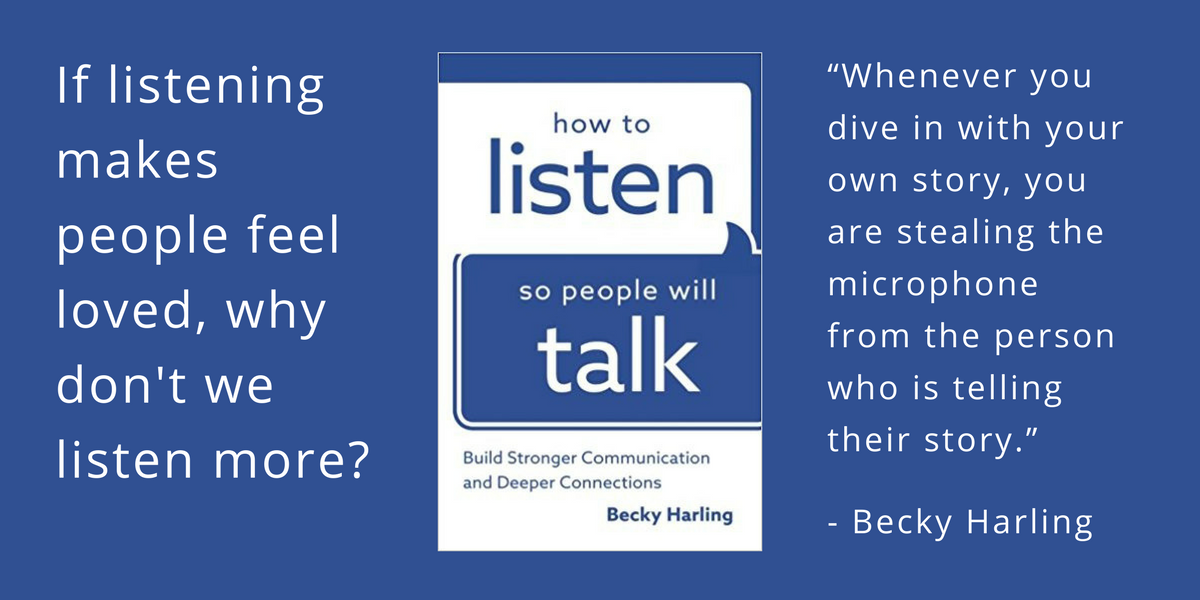 “Whenever you dive in with your own story, you are stealing the microphone from the person who is telling their story.”