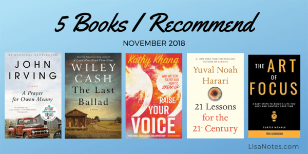 5 Books I Recommend-November 2018_LisaNotes