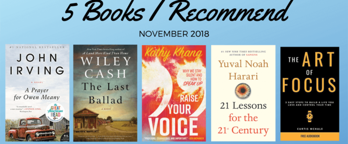 5 Books I Recommend + Video – November 2018