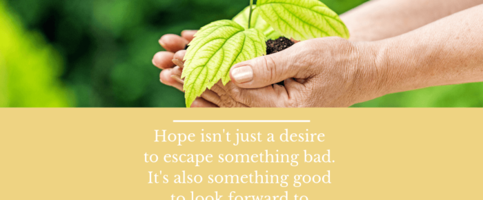 Hope, Not Just FROM Bad, but FOR Good