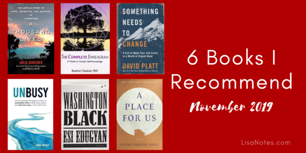 6 Books I Recommend - November 2019
