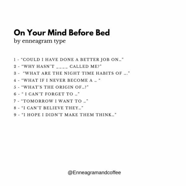 On Your Mind Before Bed_Enneagramandcoffee