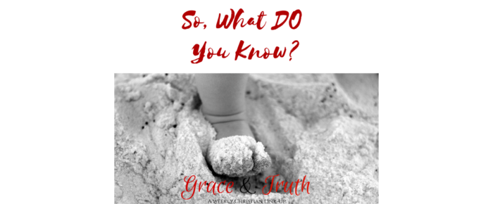 So, What DO You Know?—Grace & Truth Link-Up So, What DO You Know?—Grace & Truth Link-Up