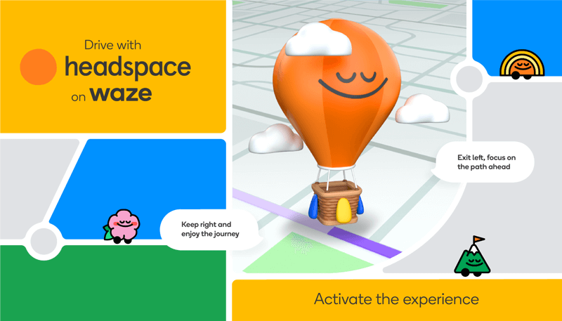 Image: Headspace on Waze app