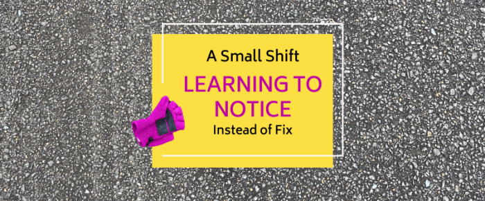 A Small Shift: Learning to Notice Instead of Fix —What a Missing Glove Taught Me About Letting Go