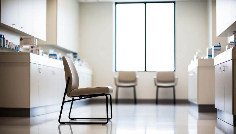 Waiting in a doctor's waiting room