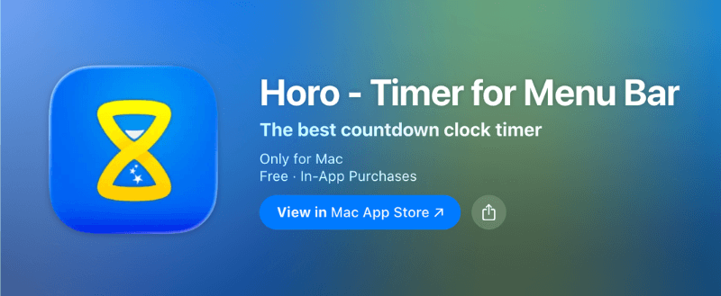 Minimal timer app for a Mac computer menu bar